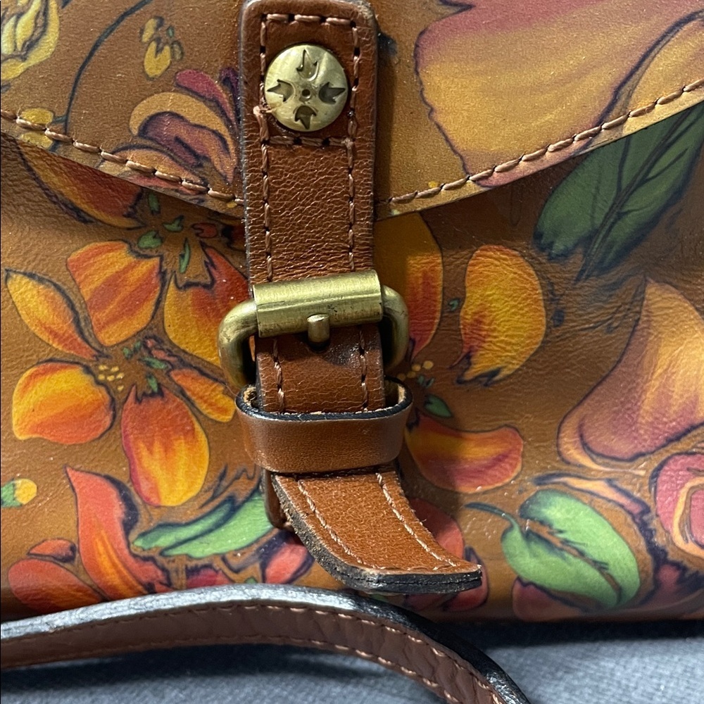 Patricia Nash Floral Brown Leather Women's Bag - Picture 3 of 10